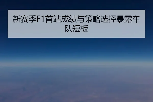 新赛季F1首站成绩与策略选择暴露车队短板